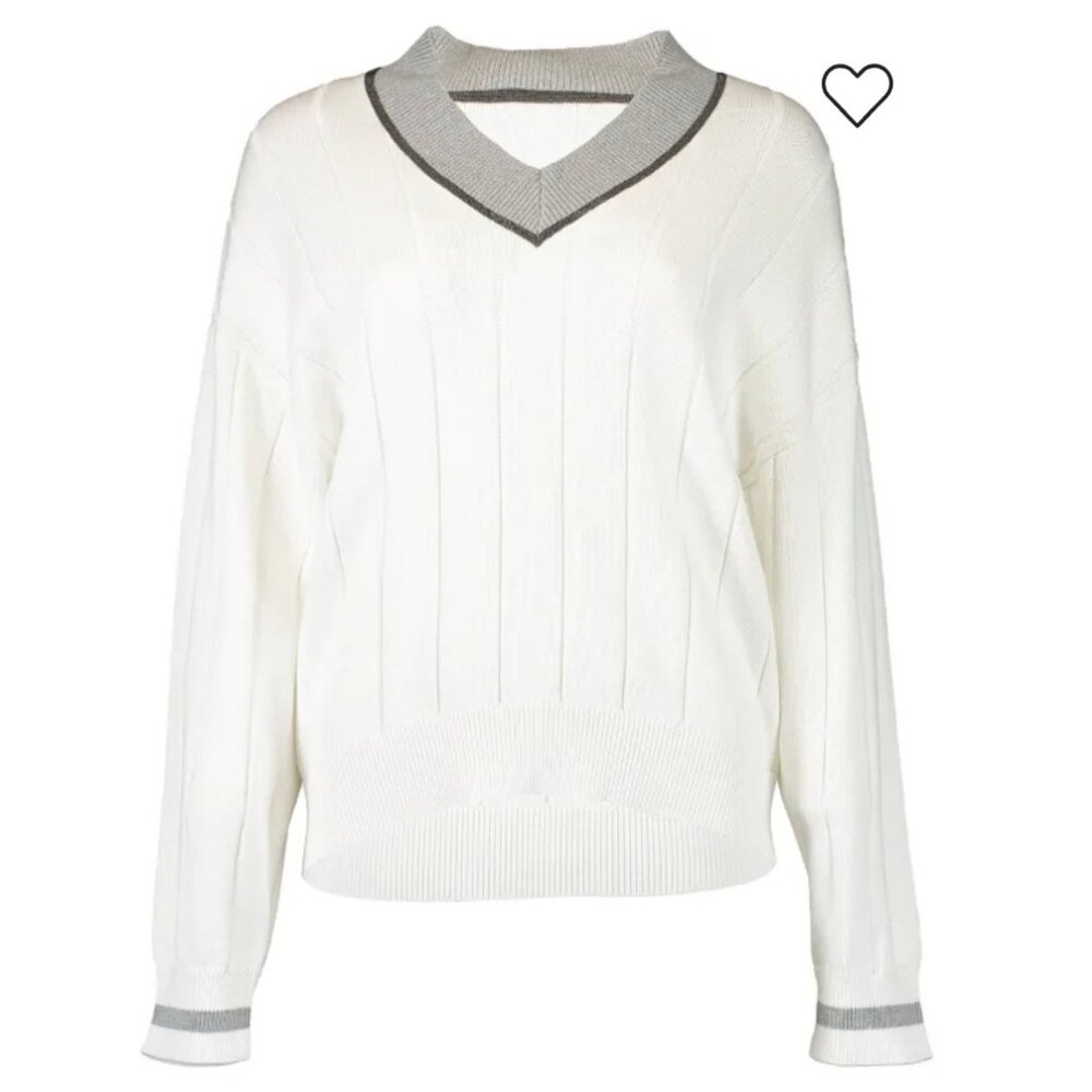 Brunello Cucinelli Flat Rib Sweater Cotton - Precious Neckline